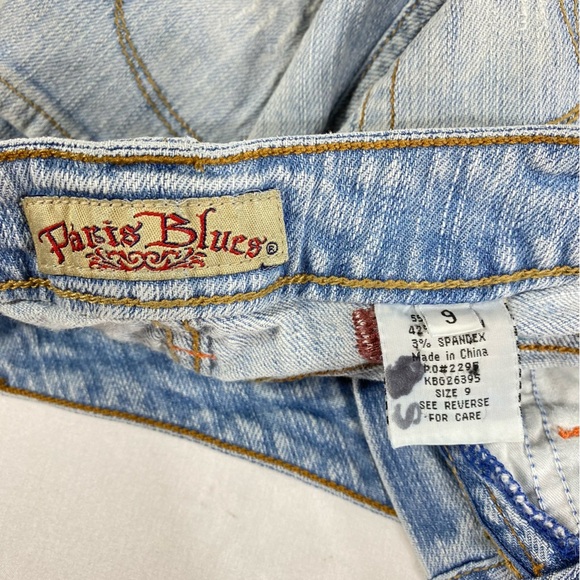 Paris Blues Embroidered Floral Design Homemade Cut-Off Shorts - Picture 4 of 6